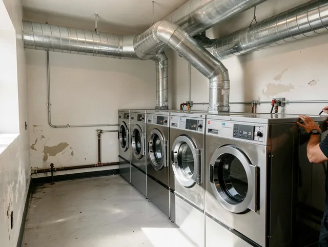 Citrus Dryer Vent Cleaning team performing large-scale commercial dryer vent cleaning in Citrus